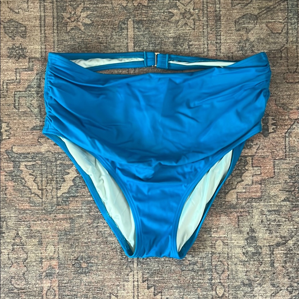 Blue High-Waisted Bikini Bottom